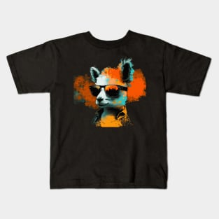 Summery DJ llama/alpaca with sunglasses in a cool style Kids T-Shirt